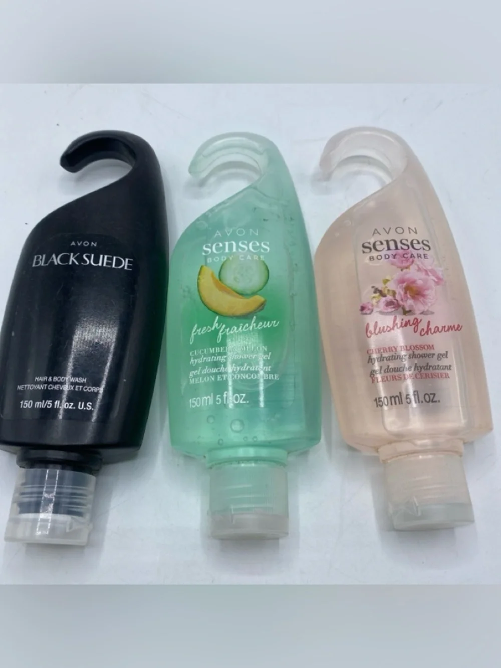 AVON Black Suede Hair Body Wash Senses Body Care Cherry Blossom Cucumber Melon